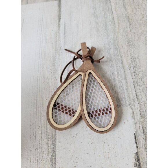 Wooden mini tennis sport racket ornament Xmas decor - Picture 3 of 3